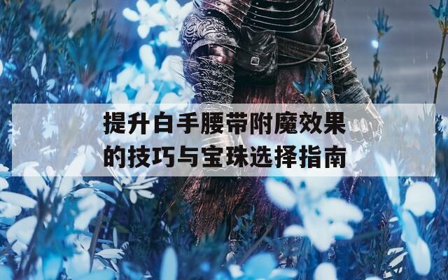 提升白手腰带附魔效果的技巧与宝珠选择指南