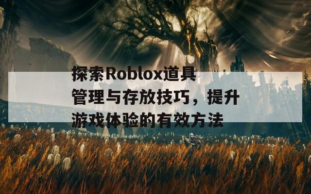 探索Roblox道具管理与存放技巧，提升游戏体验的有效方法