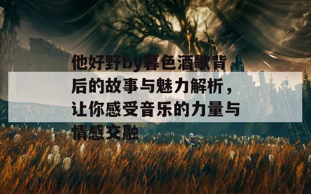他好野by暮色酒歌背后的故事与魅力解析，让你感受音乐的力量与情感交融