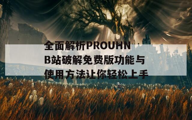 全面解析PROUHNB站破解免费版功能与使用方法让你轻松上手