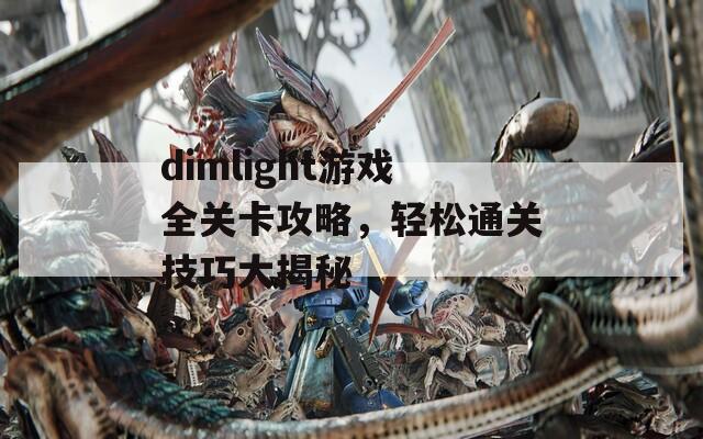 dimlight游戏全关卡攻略，轻松通关技巧大揭秘