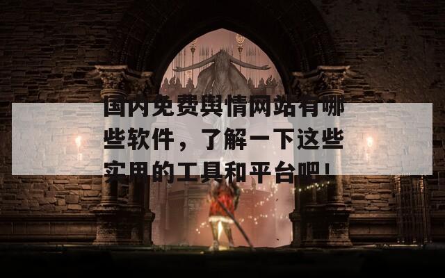 国内免费舆情网站有哪些软件，了解一下这些实用的工具和平台吧！