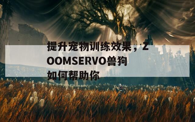 提升宠物训练效果，ZOOMSERVO兽狗如何帮助你