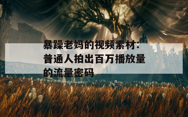 暴躁老妈的视频素材：普通人拍出百万播放量的流量密码