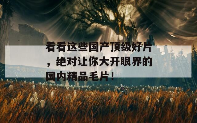看看这些国产顶级好片，绝对让你大开眼界的国内精品毛片！