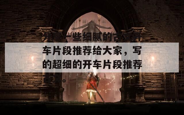 分享一些细腻的古文开车片段推荐给大家，写的超细的开车片段推荐古文。