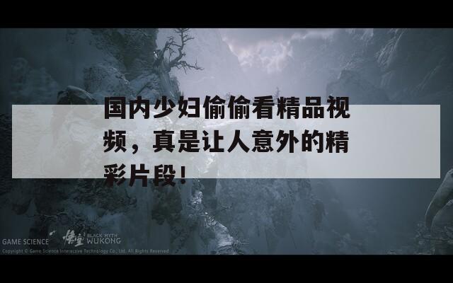 国内少妇偷偷看精品视频，真是让人意外的精彩片段！