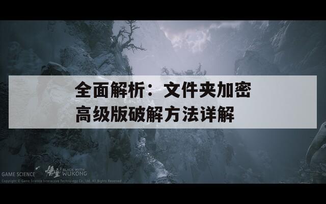 全面解析：文件夹加密高级版破解方法详解