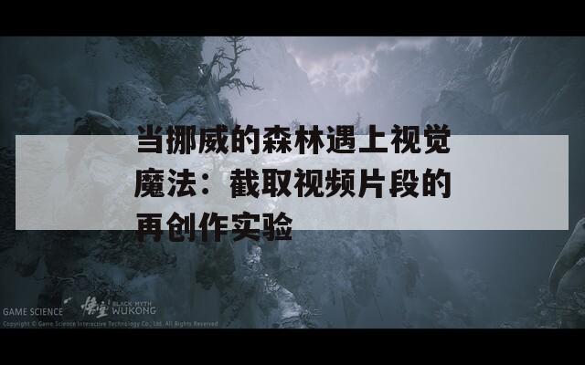 当挪威的森林遇上视觉魔法：截取视频片段的再创作实验