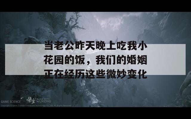 当老公昨天晚上吃我小花园的饭，我们的婚姻正在经历这些微妙变化