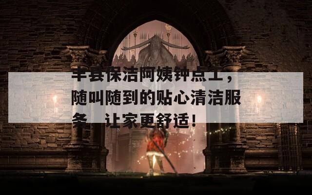 丰县保洁阿姨钟点工，随叫随到的贴心清洁服务，让家更舒适！