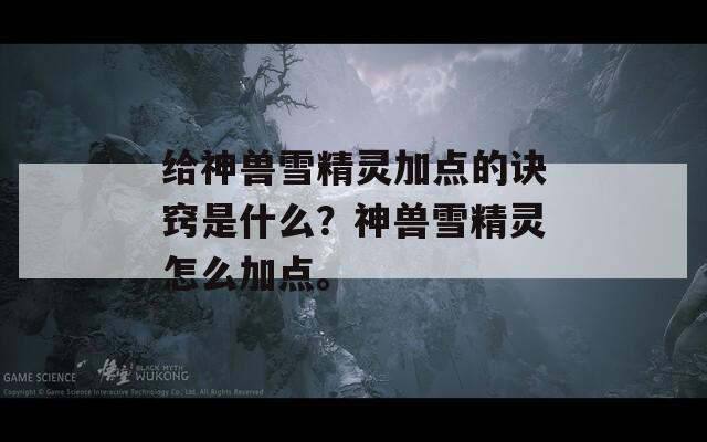 给神兽雪精灵加点的诀窍是什么？神兽雪精灵怎么加点。