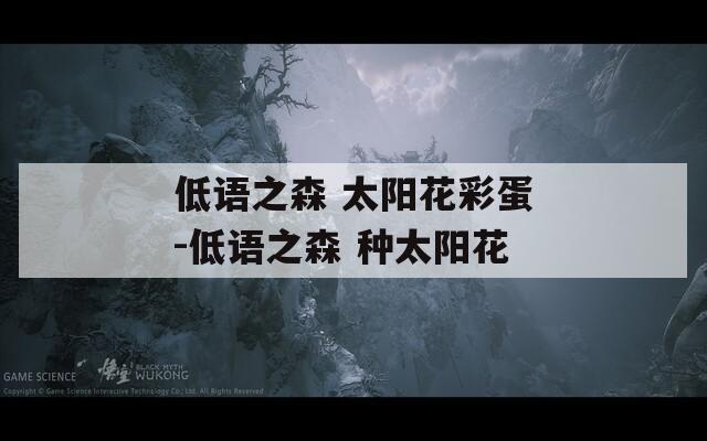 低语之森 太阳花彩蛋-低语之森 种太阳花