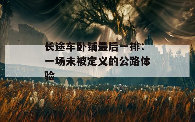 长途车卧铺最后一排：一场未被定义的公路体验