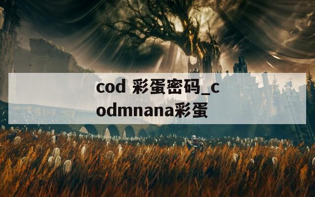 cod 彩蛋密码_codmnana彩蛋