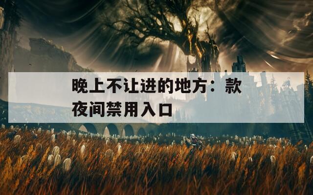 晚上不让进的地方：款夜间禁用入口
