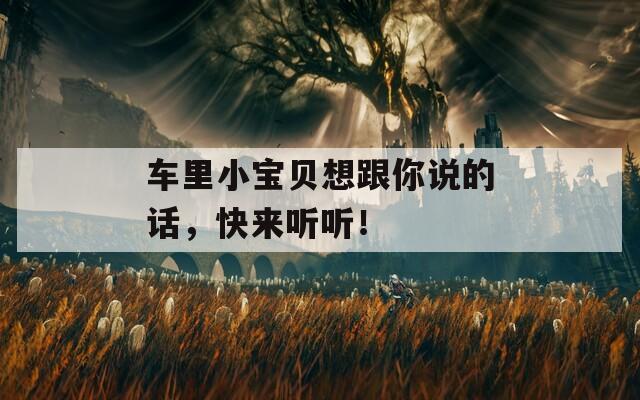 车里小宝贝想跟你说的话，快来听听！