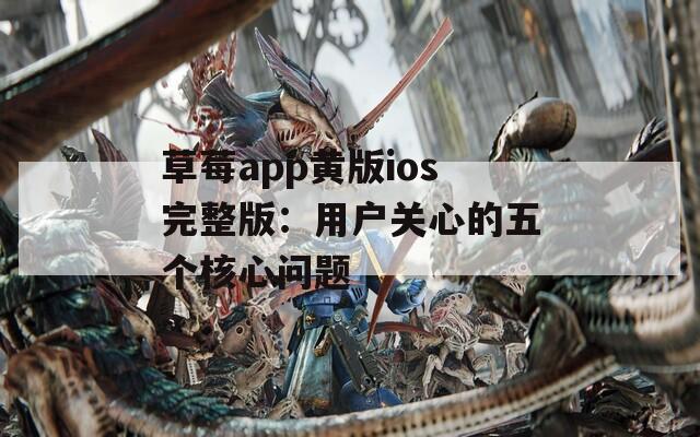 草莓app黄版ios完整版：用户关心的五个核心问题
