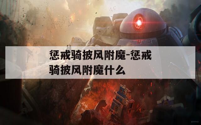 惩戒骑披风附魔-惩戒骑披风附魔什么