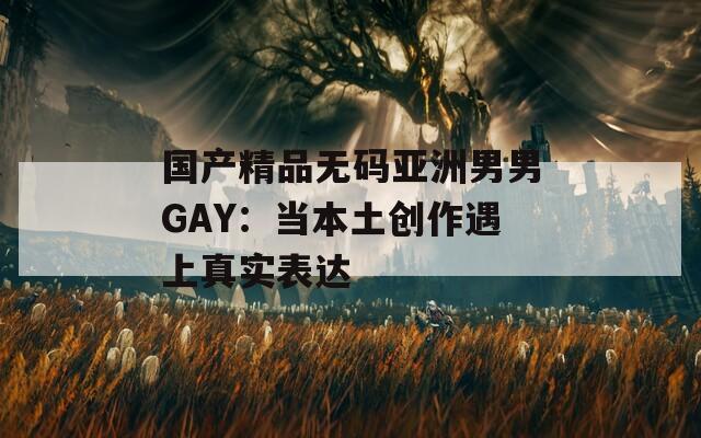 国产精品无码亚洲男男GAY：当本土创作遇上真实表达