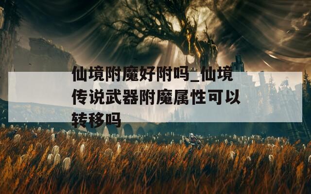 仙境附魔好附吗_仙境传说武器附魔属性可以转移吗