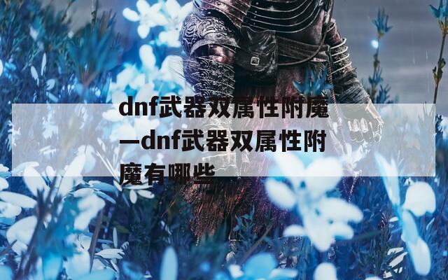 dnf武器双属性附魔—dnf武器双属性附魔有哪些