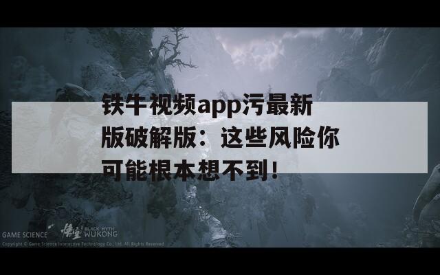 铁牛视频app污最新版破解版：这些风险你可能根本想不到！