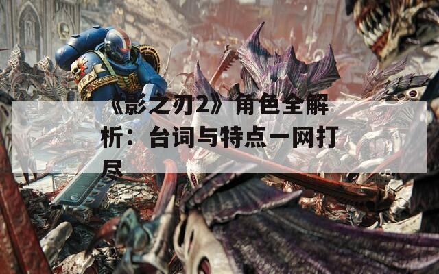 《影之刃2》角色全解析：台词与特点一网打尽