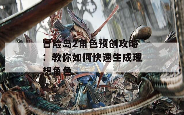 冒险岛2角色预创攻略：教你如何快速生成理想角色