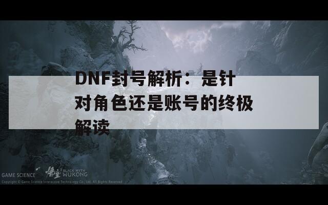 DNF封号解析：是针对角色还是账号的终极解读