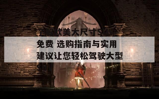 了解欧美大尺寸SUV免费 选购指南与实用建议让您轻松驾驶大型SUV